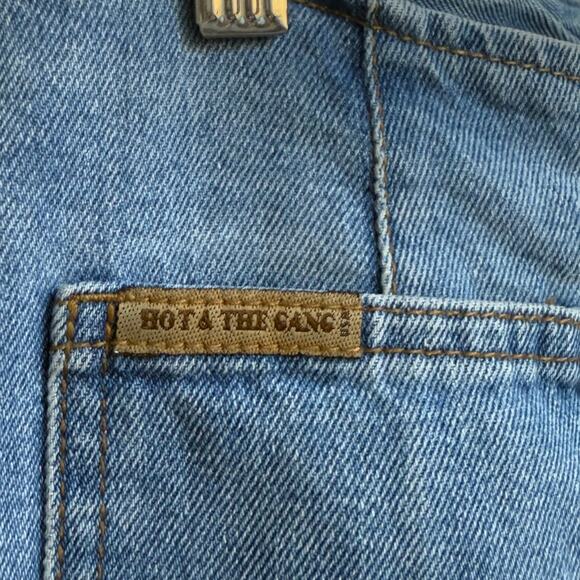 Vintage Hot‎ And The Gang Size 5 Blue Denim Made in USA Flare Jeans Button Fly - Picture 2 of 7